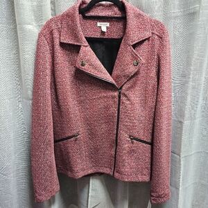 Westport Knit Blazer in Burgundy Multi New With Tags